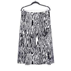 BAUM UND PFERDGARTEN Zebra Print Skirt Black White Midi Lined Women's 40 / US 10